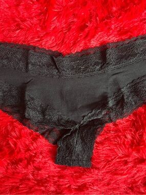 Victoria's Secret Cotton Lingerie Lace Waist Cheeky Panty Size M